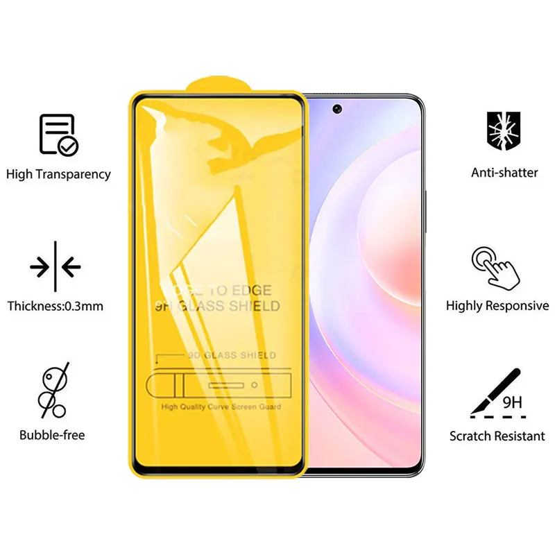 9D закаленное стекло для Huawei Honor 20 Pro 50SE 10 9 Lite 20i 20S 10i X8 X7 8X 8A 9A 9X X9 9C прозрачная