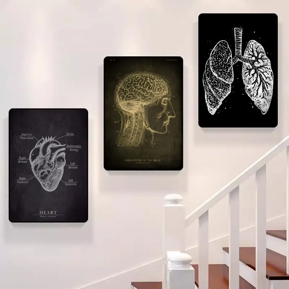 

Anatomical Skeleton Chalkboard Poster Self-adhesive Art Poster Retro Kraft Paper Sticker DIY Room Bar Cafe Vintage Decorative