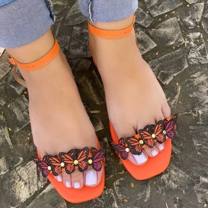 

New Women Sandals Fashion Butterfly-knot Buckle Solid Flats Outdoor Casual Comfortable Non-slip Beach Shoes Sandalias Femininas