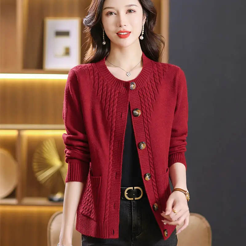 Женский однобортный трикотажный кардиган