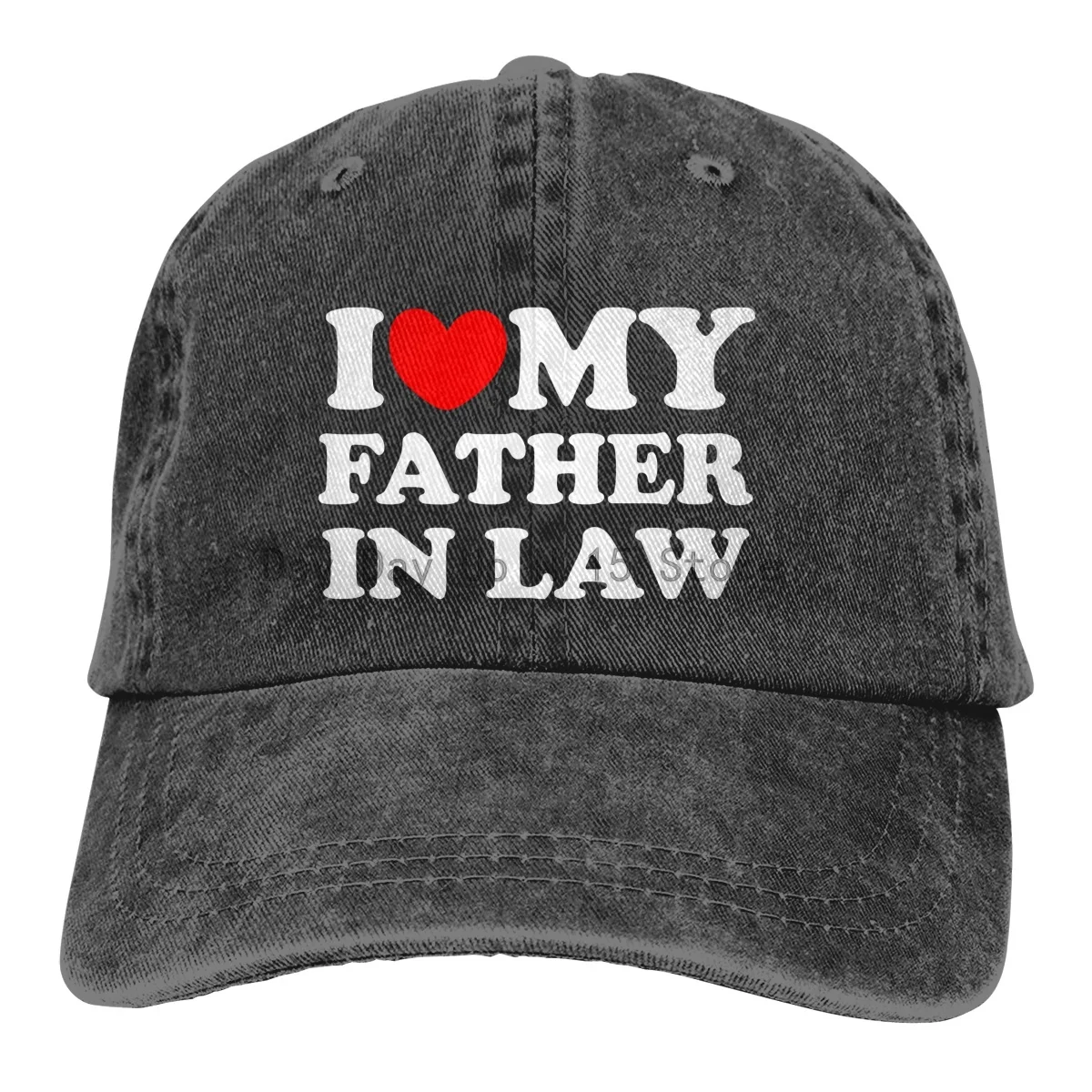 

I Love My Father In Law Sports Denim Cap Adjustable Casquettes Unisex Baseball Cowboy Peaked Cap Adult Outdoor Sun Hat