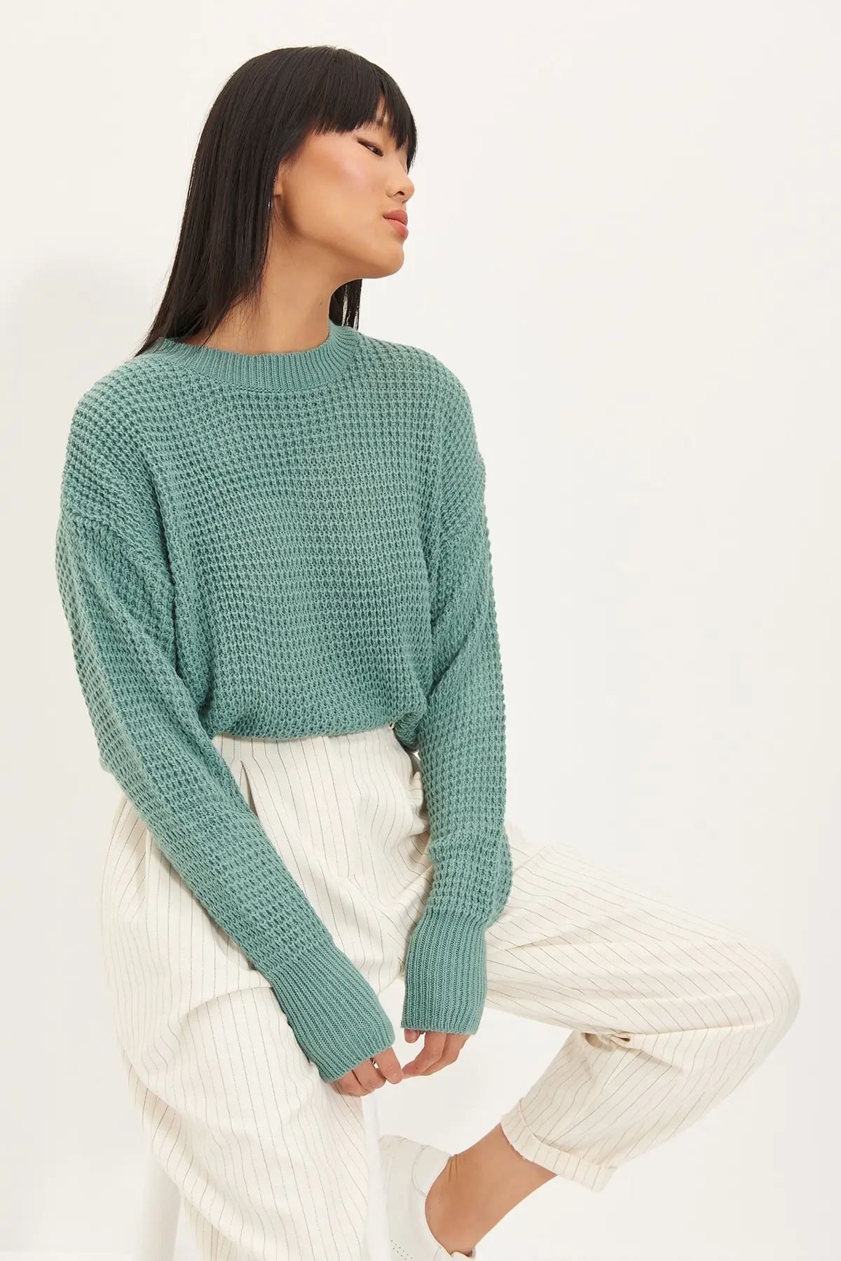 

Trendyol Mesh Detailed Knitwear Sweater TWOAW22KZ0925