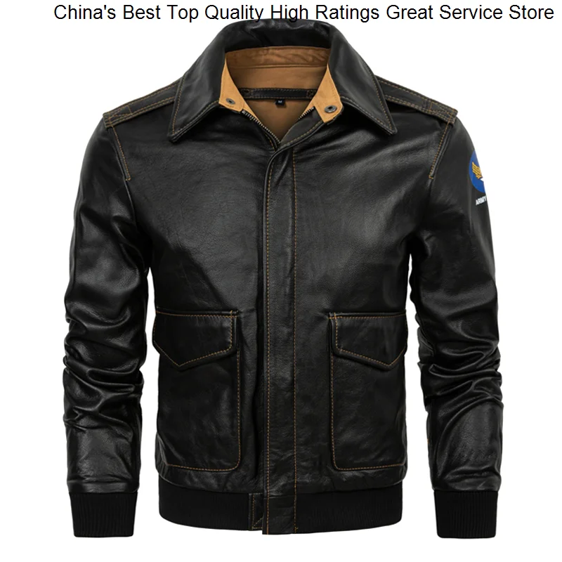 

Bomber Leather Men All Genuine Natural Top Layer Cowhide Moto Jacket Spring And Autumn Fashion Slim Fit Corium Coat