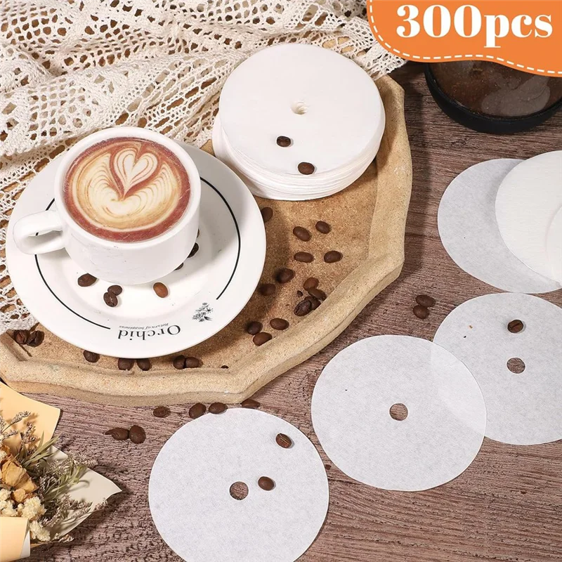 Фото LLCS-500PCS Фильтры для кофе с графическим перколятором, 3,75-дюймовые натуральные неотбеленные одноразовые фильтры для кофе Дисковые фильтры для кофе №1