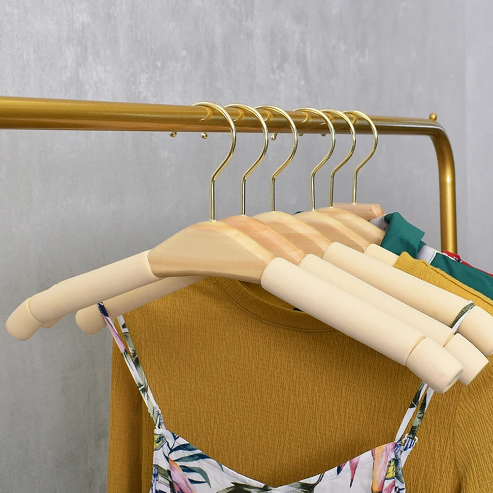 

10pcs/set Simple Practical Black Wardrobe Hangers For Clothes Rack Solid Wood Non Slip Non Marking Wardrobe Organizer
