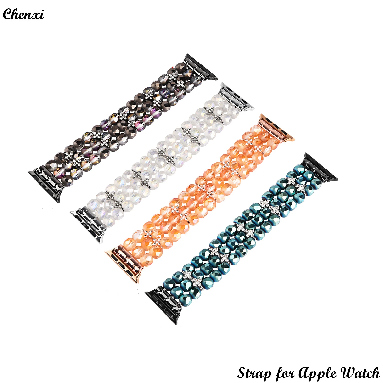 Jewelry strap for Apple watch band ornament bracelet chain for iwatch87654321SE Ultra Lightning bulb crystal 40 41mm 44 45women