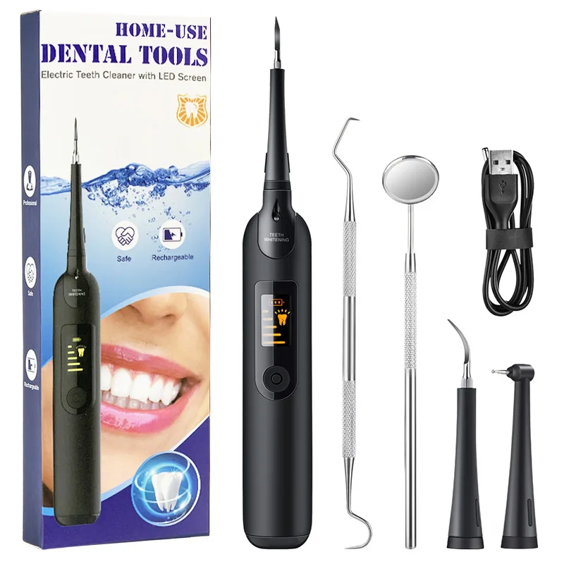 Enlarge Electric Teeth Whitening Kit ultrasound Dental Scaler Mouth Mirror Oral Care For Teeth Tartar Calculus Stains Remover Cleaner