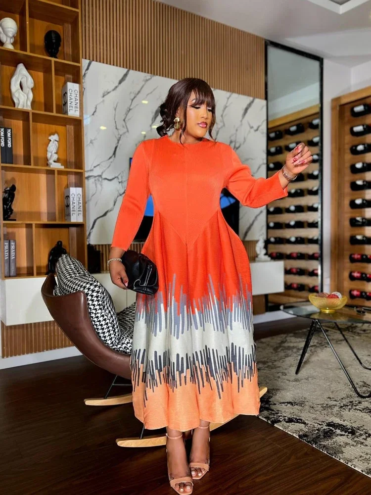 Женское платье с длинным рукавом ANLAN плиссированное дизайнерское вечернее