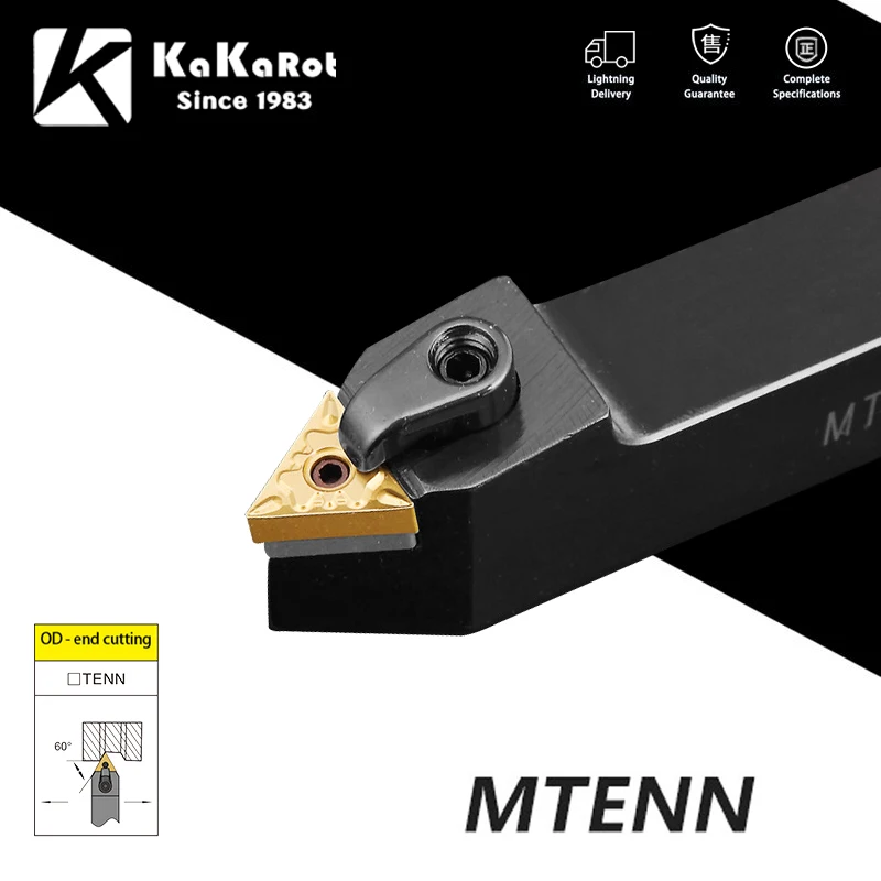 

KaKarot External Turning Tool Holder MTENN1616H16 MTENN2020K16 MTENN2525M16 TNMG1604 Carbide Inserts Lathe Cutting Machine Tools