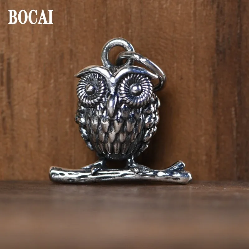 

Новинка 100% г., ювелирные изделия BOCAI из настоящего серебра S925 пробы в стиле ретро, «сделай сам», модная женская подвеска ручной работы с милой совой, подарок на день рождения