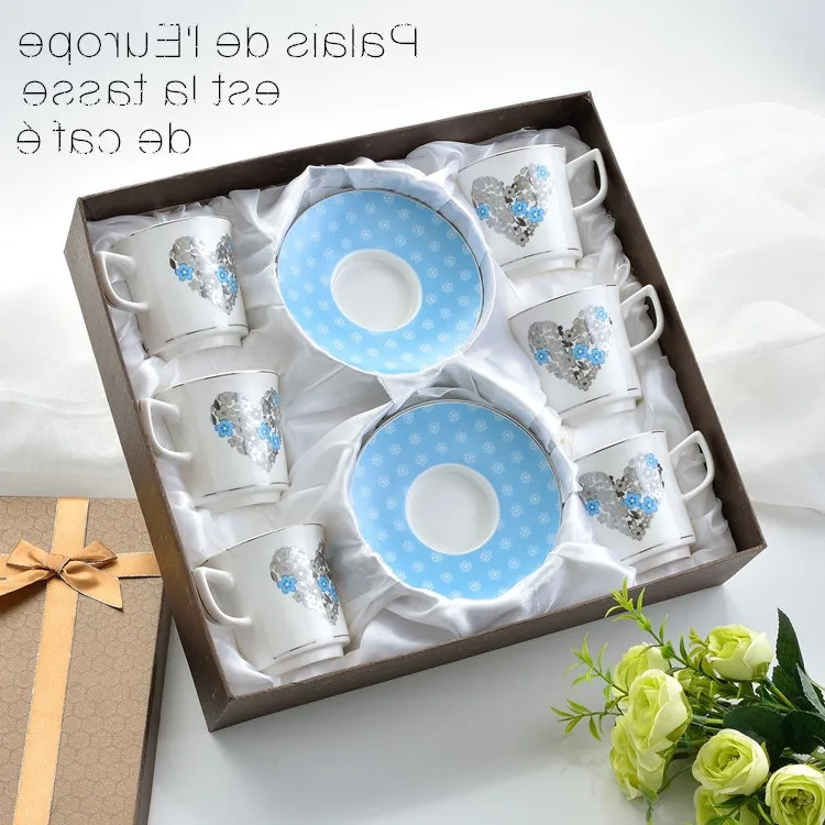 

Set Continental 6 s 6 s Gift Box Plate Exquisite Ceramic Coffee Cup and