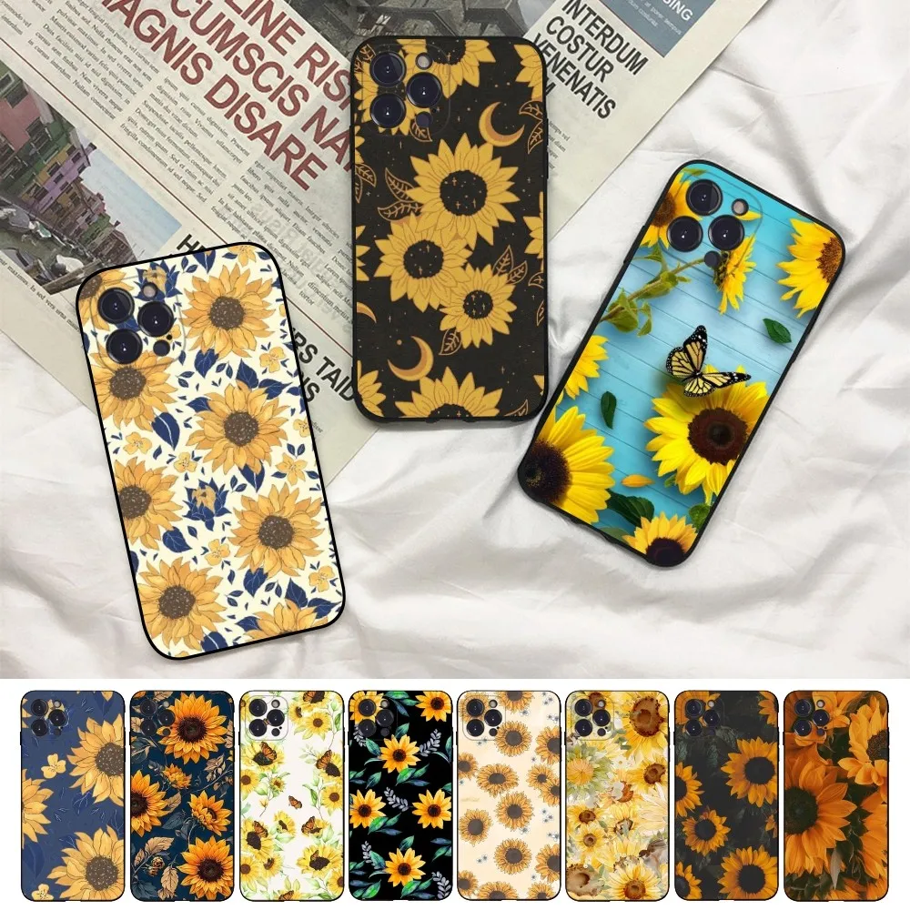 

Sunflower Phone Case For iPhone 15 14 11 12 13 Mini Pro XS Max Cover 6 7 8 Plus X XR SE 2020 Funda Shell