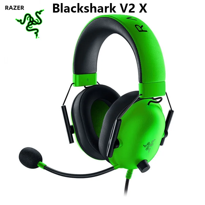 

Razer Blackshark V2 X Headphones E-sports Game Headset with Microphone 7.1 Surround Sound Video Gaming Earphone Wired for PC PS4