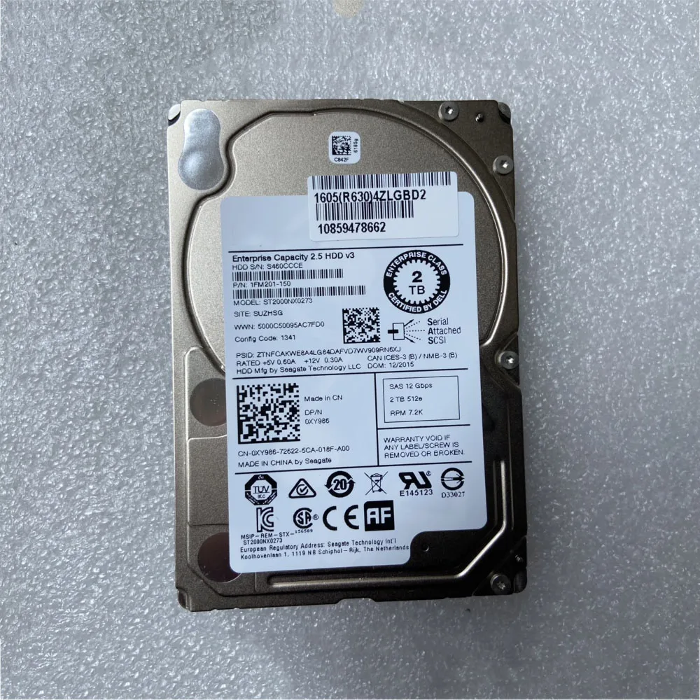 Жесткий диск для сервера DELL ST2000NX0273 2T 7 2K SAS 2 5 12G 0XY986 XY986