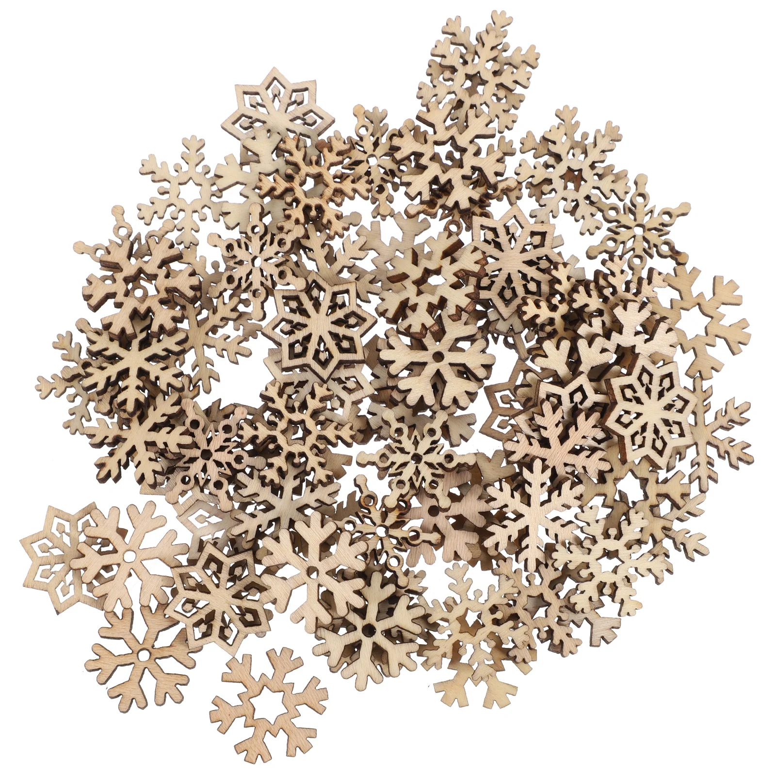 

Christmas Wood Snowflake Wooden Cutouts Snowflakes Hanging Ornaments Ornament Tree Unfinished Crafts Slices Diy Tags Craft Xmas