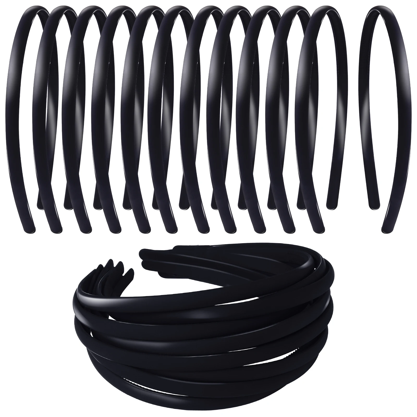 

6pcs/12pcs Matte Black Headband DIY Acrylic Women Girl Hairband Comfortable Handmade Hair Accessories Festival Headband