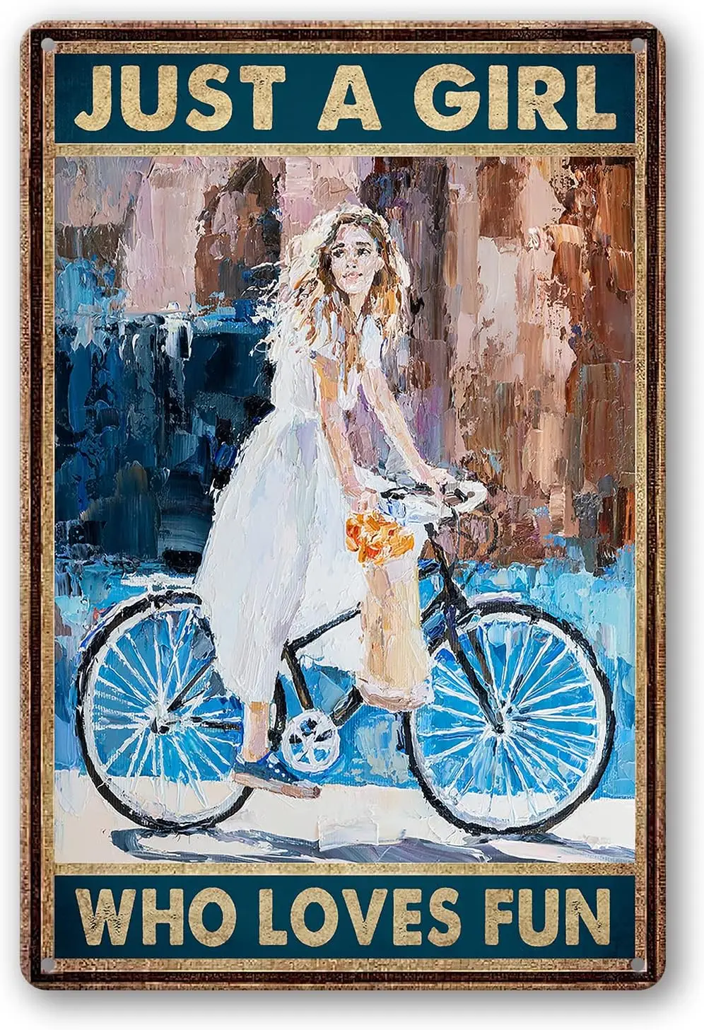Просто девочка которая любит забавный знак металлические жестяные знаки