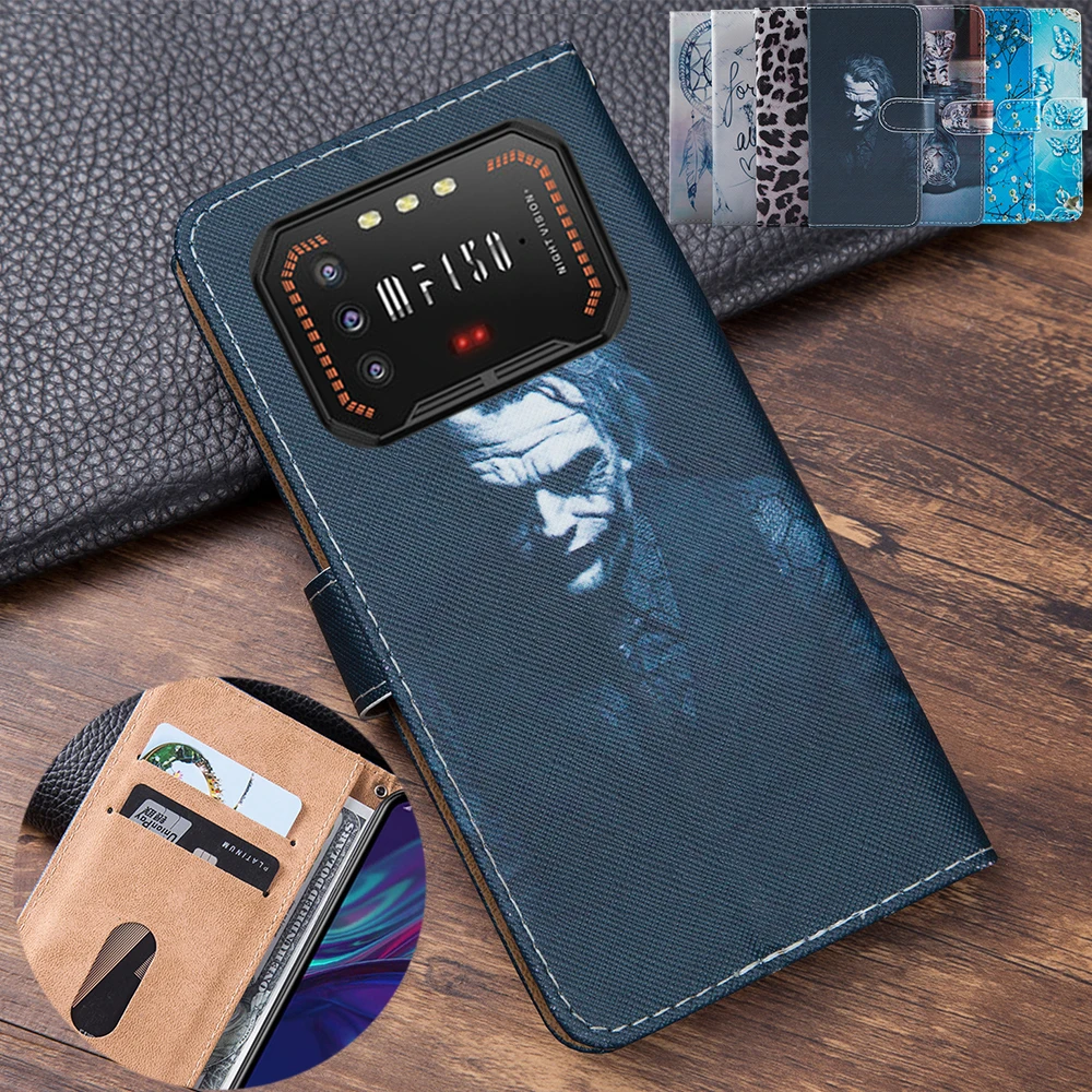 Книжка-чехол для телефона Clown Wallet Flip Book Case для IIIF150 Air1 Pro с флористическим рисунком кошки на обложке.