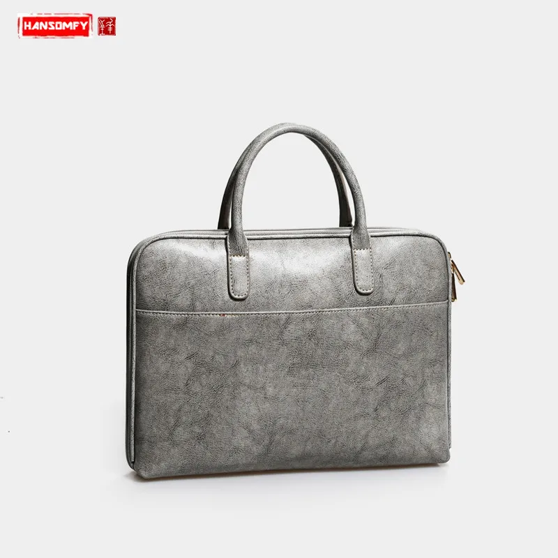 Женский портфель из натуральной кожи сумка для ноутбука 14 дюймов модный