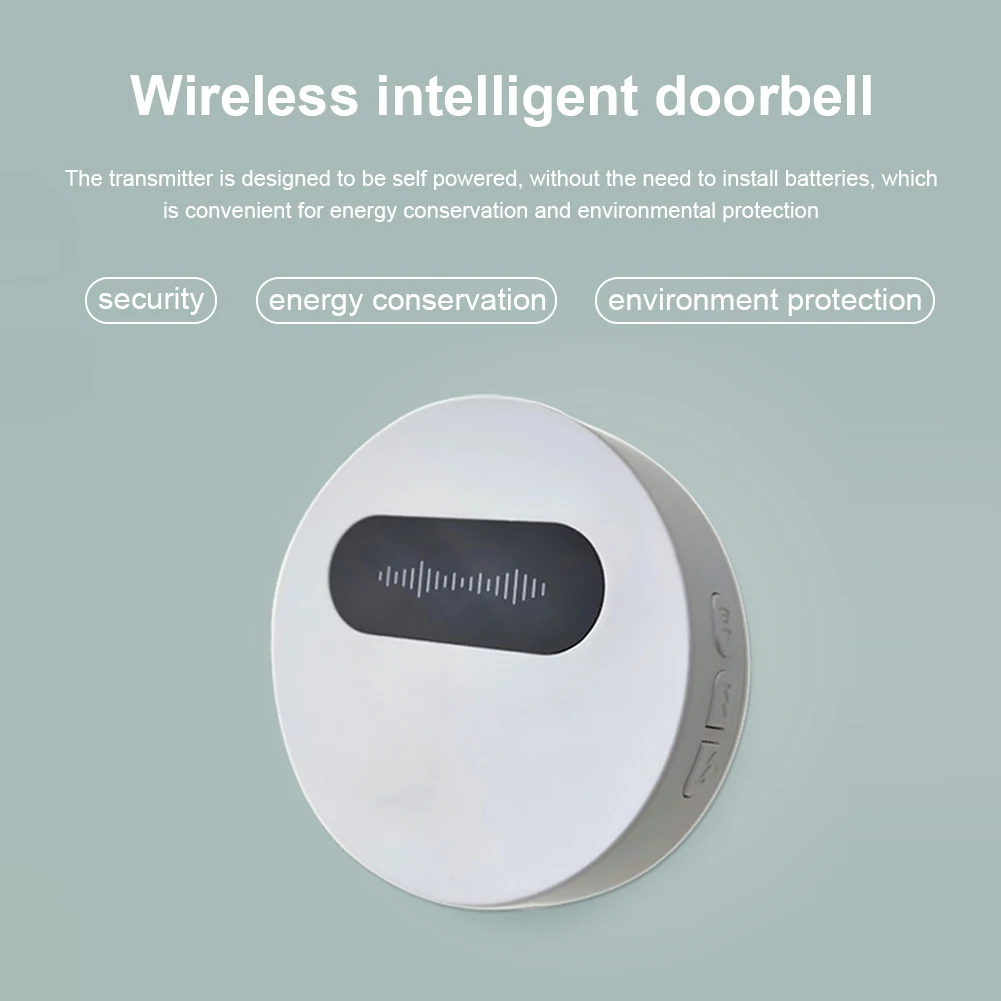 

Электронный дверной звонок, беспроводной дверной звонок с автономным питанием, 58 мелодий, степень защиты IP68, без аккумулятора, подходит для ...