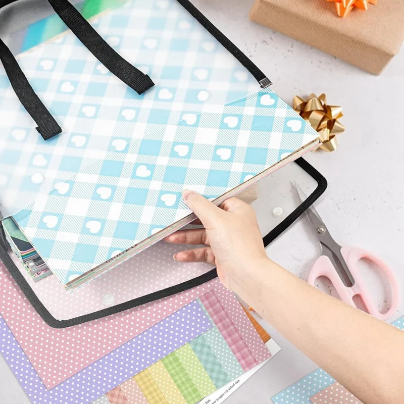 Расширяемый органайзер для хранения бумаги и скрапбукинга черный бумажный Фолио