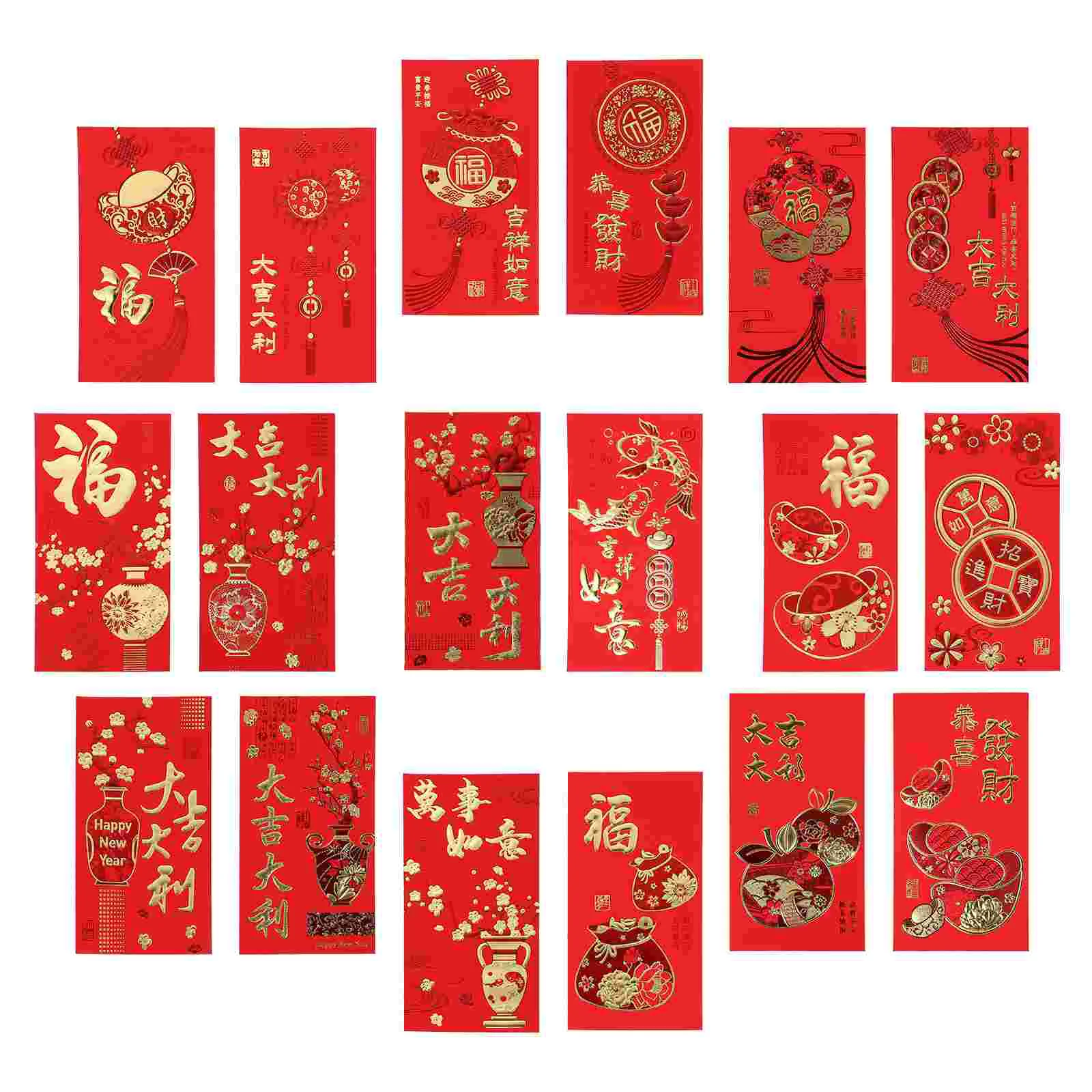 

36 pcs Chinese New Year Red Pockets Money Pockets Spring Festival Red Envelopes