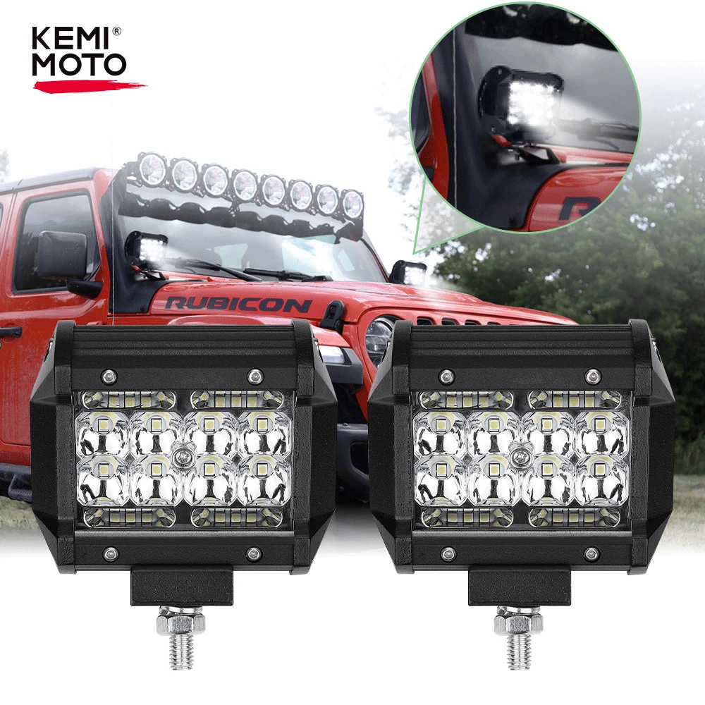 

2pcs 60W 4 INCH Car LED Worklight For ATV UTV Driving Lamp Offroad For Jeep Wrangler Spotlight Front Bar Light SUV Truck Lights
