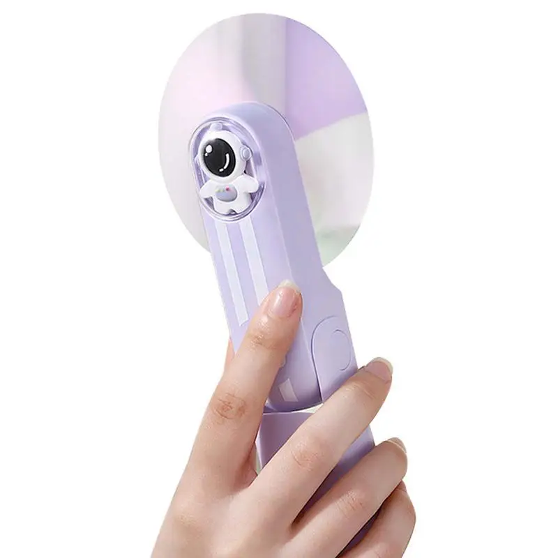 

Handheld Fan Cartoon USB Rechargeable Small Pocket Fan Quiet Personal Portable Fan Battery Operated For Indoor And Outdoor