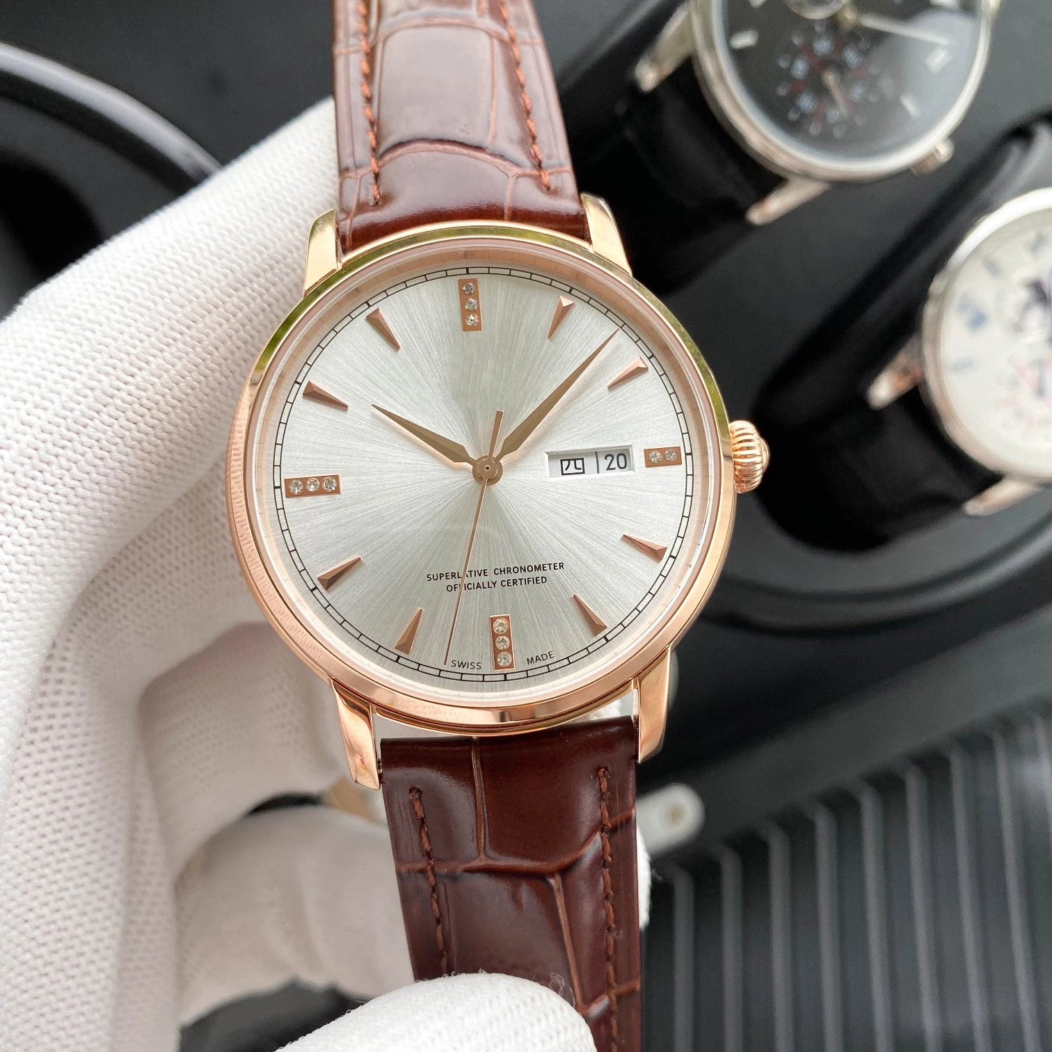 

Часы мужские механические с автоподзаводом, модные спортивные с кожаным ремешком, из нержавеющей стали, 3 вида