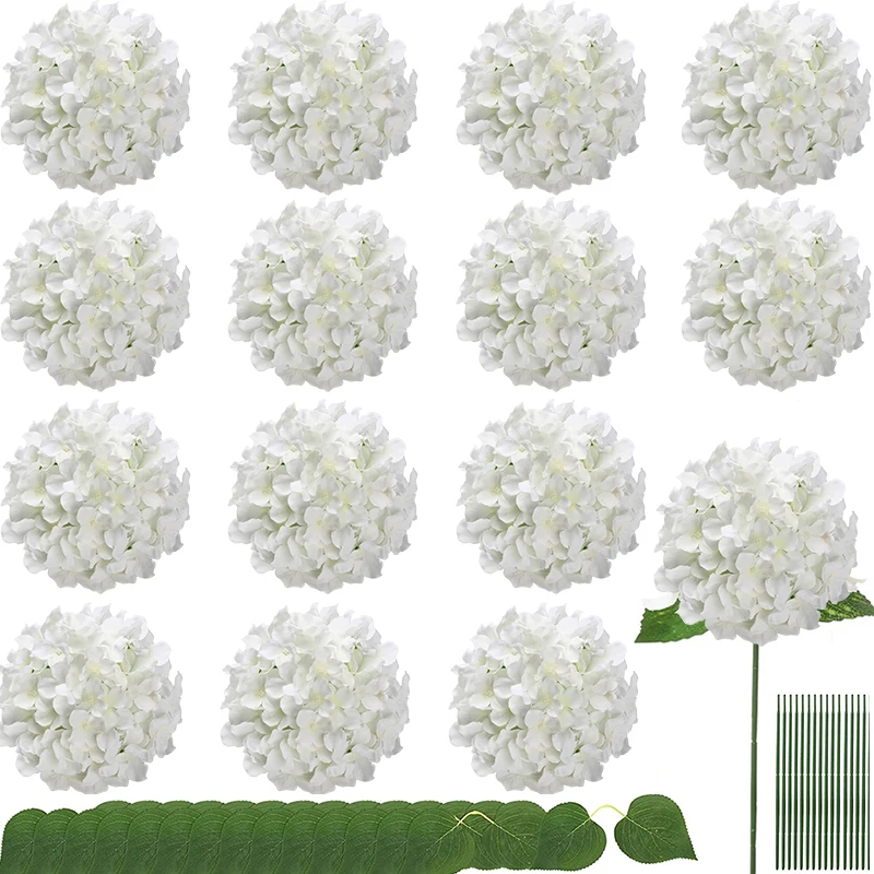 

Silk Hydrangea Flowers 54 Petals Artificial Hydrangeas with Stem for Flower Arrangement Table Decor Wedding Home Decoration