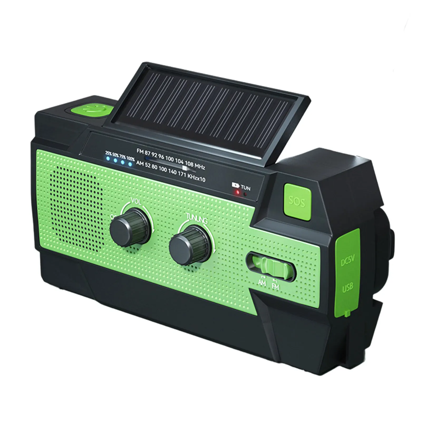 

4000 мА/ч аварийное радио, метеостанция с ручным управлением, на солнечной батарее, AM/FM, уличная вспышка для сотового телефона, заряд, термомет...