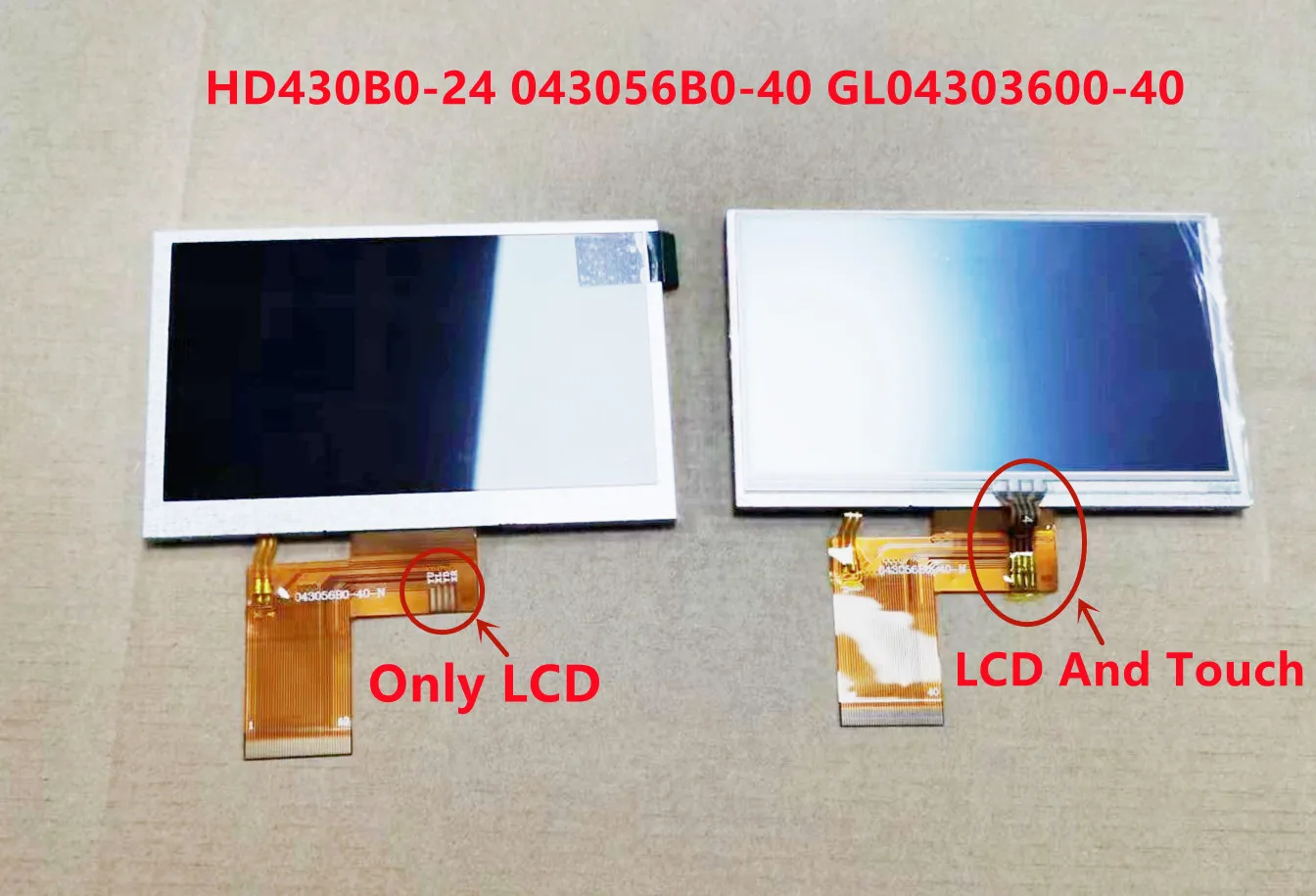 For 4.3 inch 40 Pin TFT LCD Display Common Screen GL043056B0-40 HD430B0-24 043056B0-40 GL04303600-40 ZNL043T702-P40 480(RGB)*272