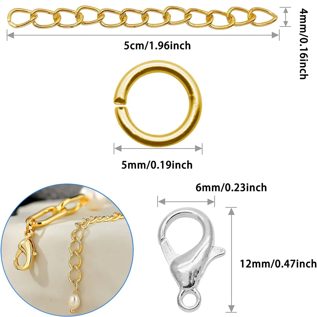 150 Шт. Позолоченные Крючки Для Прыжковых Колец Застежки Торцевые Заглушки Цепей