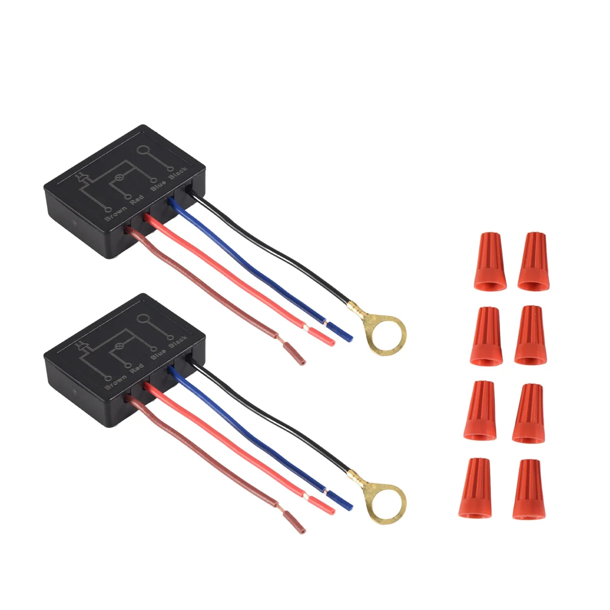 Touch Lamp Switch 2 Pack Control Module for Dimmable LED Bulbs Replacement Kit with Wiring Caps
