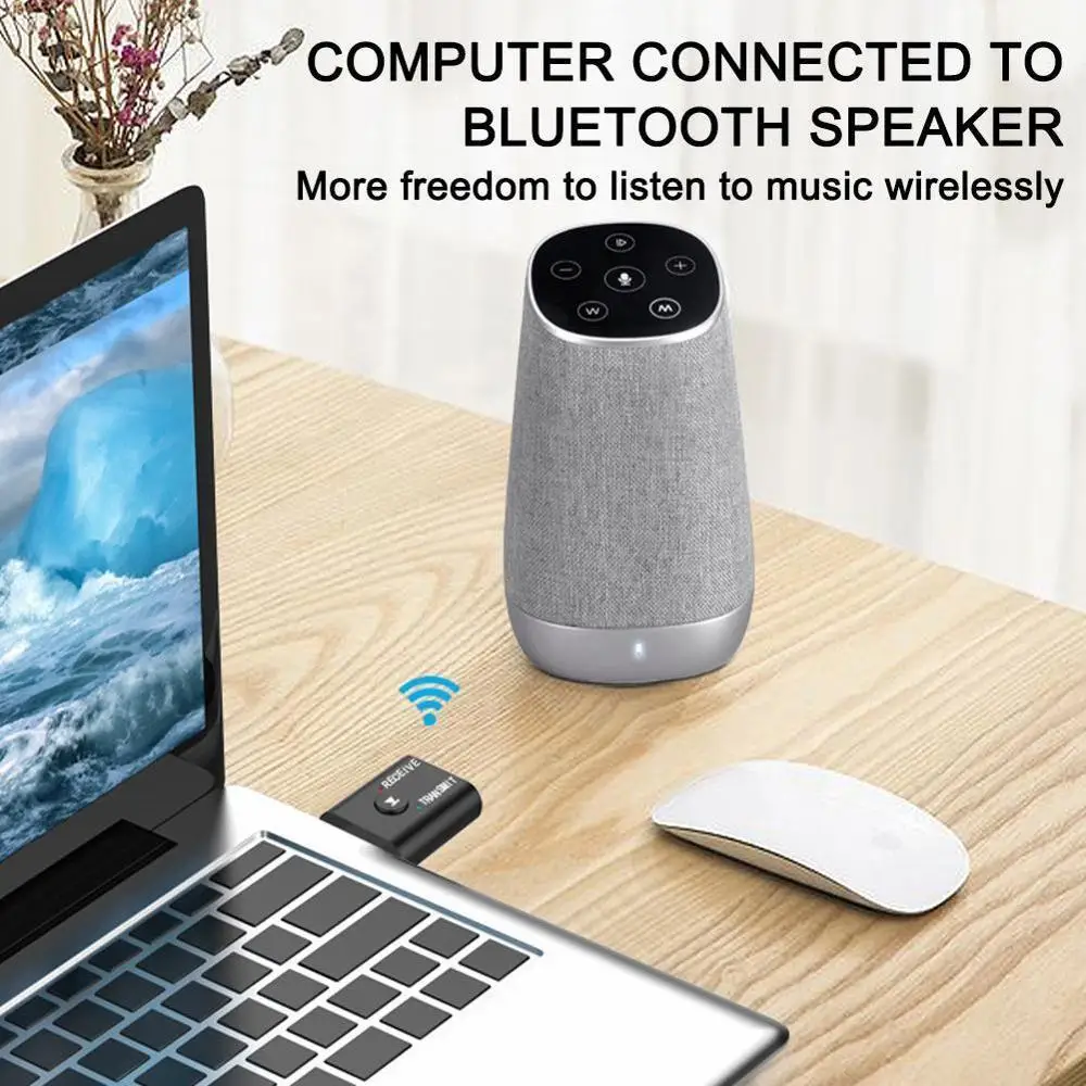 Беспроводной адаптер Usb Bluetooth 5 0 передатчик приемник ТВ музыкальный динамик для