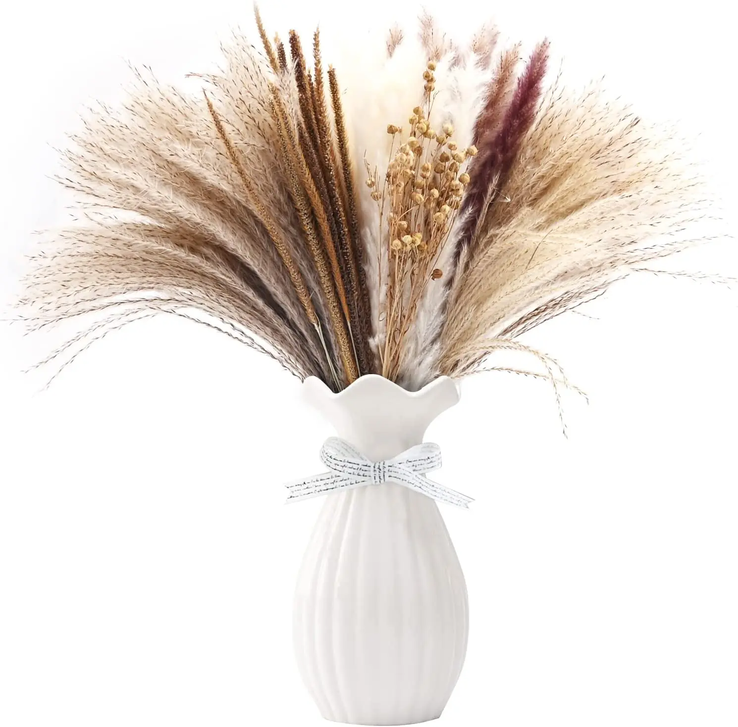 

90 Pack Dekoration Natural Dried Flower Pampas Grass Bouquet Boho Decoration For Home Wedding Holiday Party Phragmites Jarrones