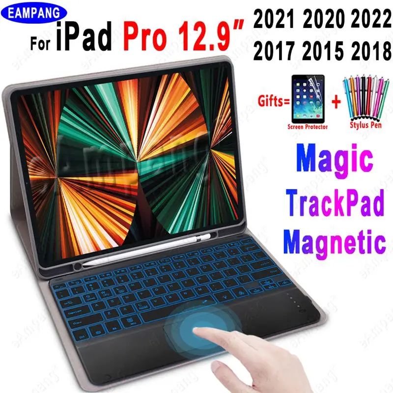 

Волшебная клавиатура для iPad Pro 12,9, клавиатура для планшетов iPad Pro 12,9, 2023, 2023, 2020, 2018, 2017, 2015, 1rst, 2-е, 3-е, 4-е, 5-е, 6-е поколение