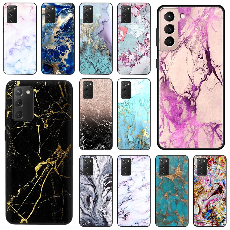 

Silicone Plating Splice Gradient Marble Art Phone Case for Samsung Note 20 Ultra 10 9 8 Galaxy S20 FE S21 S22 5G S10 Plus Cover