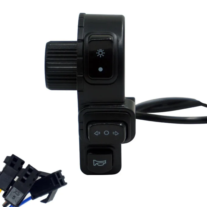 

Electric Bicycle Handlebar Turn Signal Motorcycle Switch Button Horn Headlight Steering Reversing Double Flashing Switch eBike