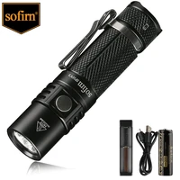 sofirn sp10 v3 led aa 14500 flashlight lh351d 1000lm ipx8 mini tactical torch cri keychain emergency light