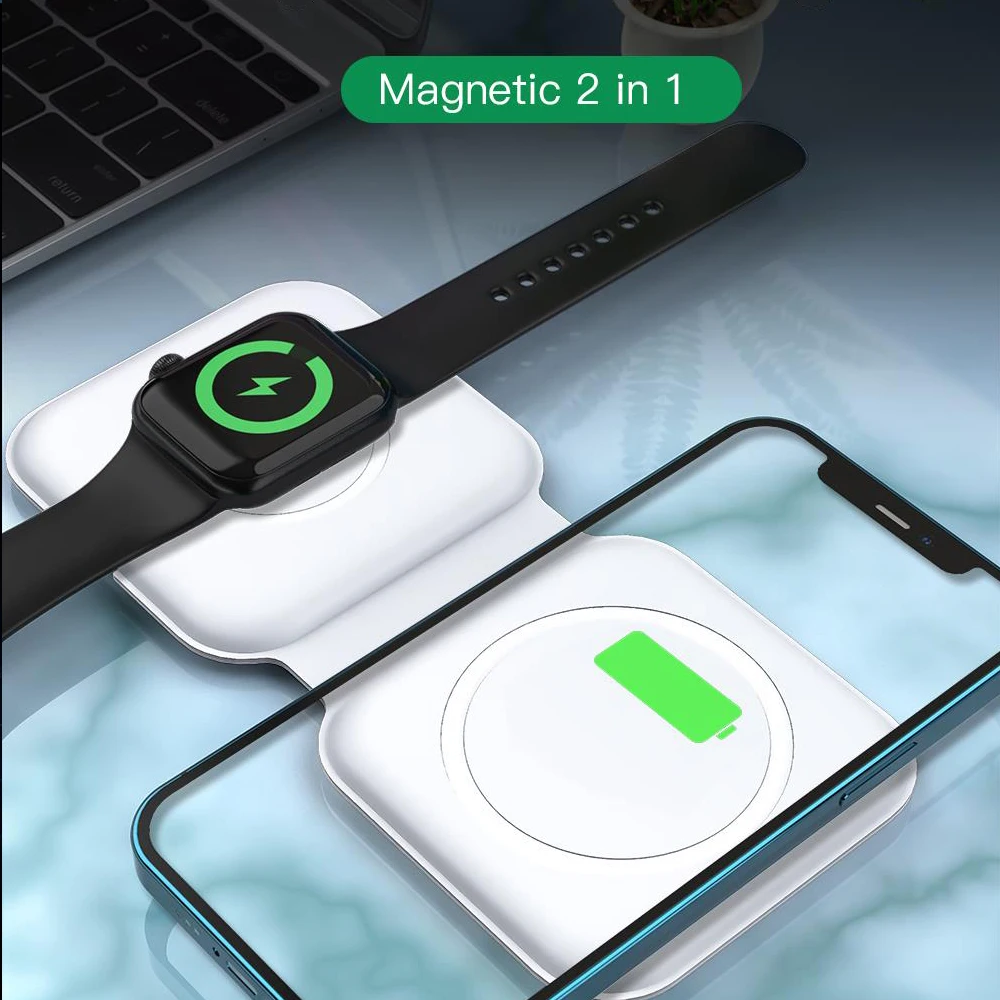 

Folding Magnetic Wireless Charger for Magsafe iPhone 12 13 mini pro max Fast Wireless Charging for Airpods Apple Watch Samsung