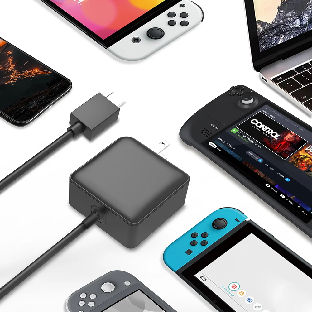 

Адаптер питания для быстрой зарядки, складной разъем типа C, портативный, с паром для OLED-контроллера