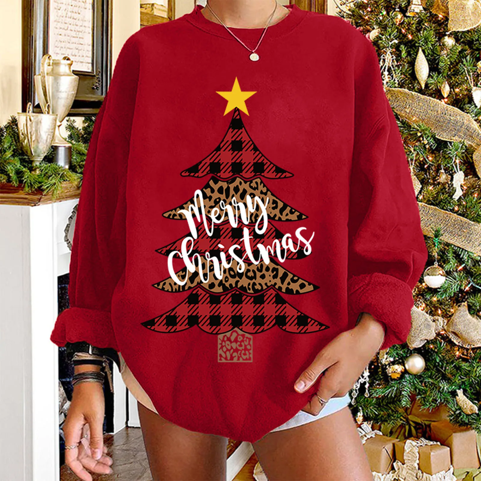 

Black Hoodies Sweatshirt Dress Women Ladies Long Sleeve Print O Collar Bulk Plain Sweatshirt Ladies Sweatshirts And Pants