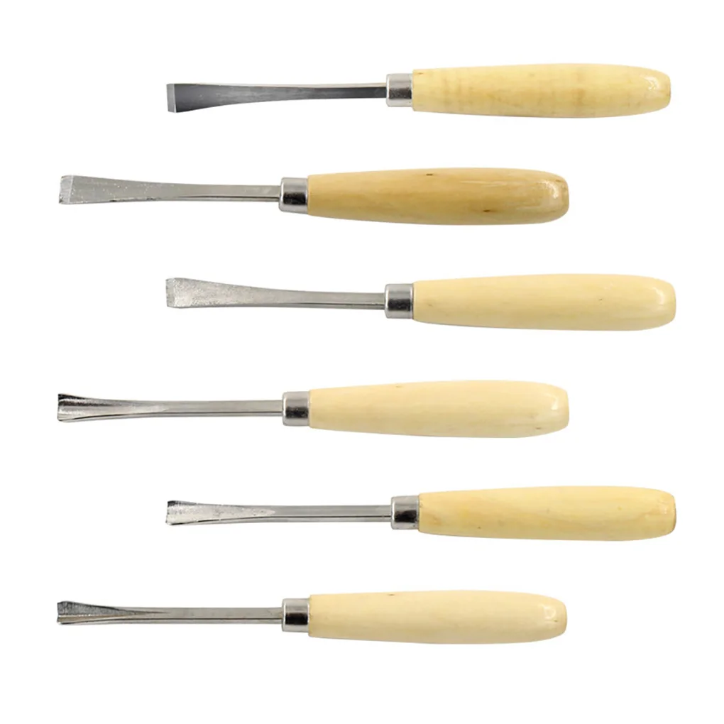

6 Pieces Wood Turning Tool Set High Speed Steel Carpenter Tools Kit