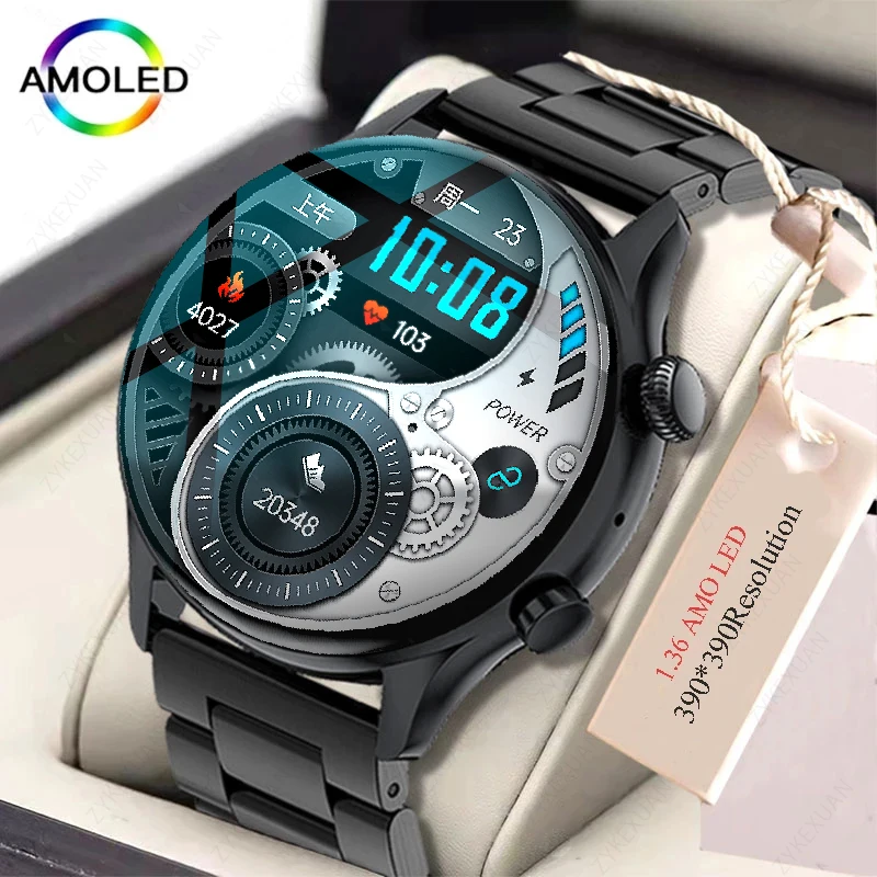 

2022 New Smartwatch Mens 1.36 Inch AMOLED 390*390 Screen Support Always On Display Smart Watch IP68 Waterproof For Huawei Xiaomi