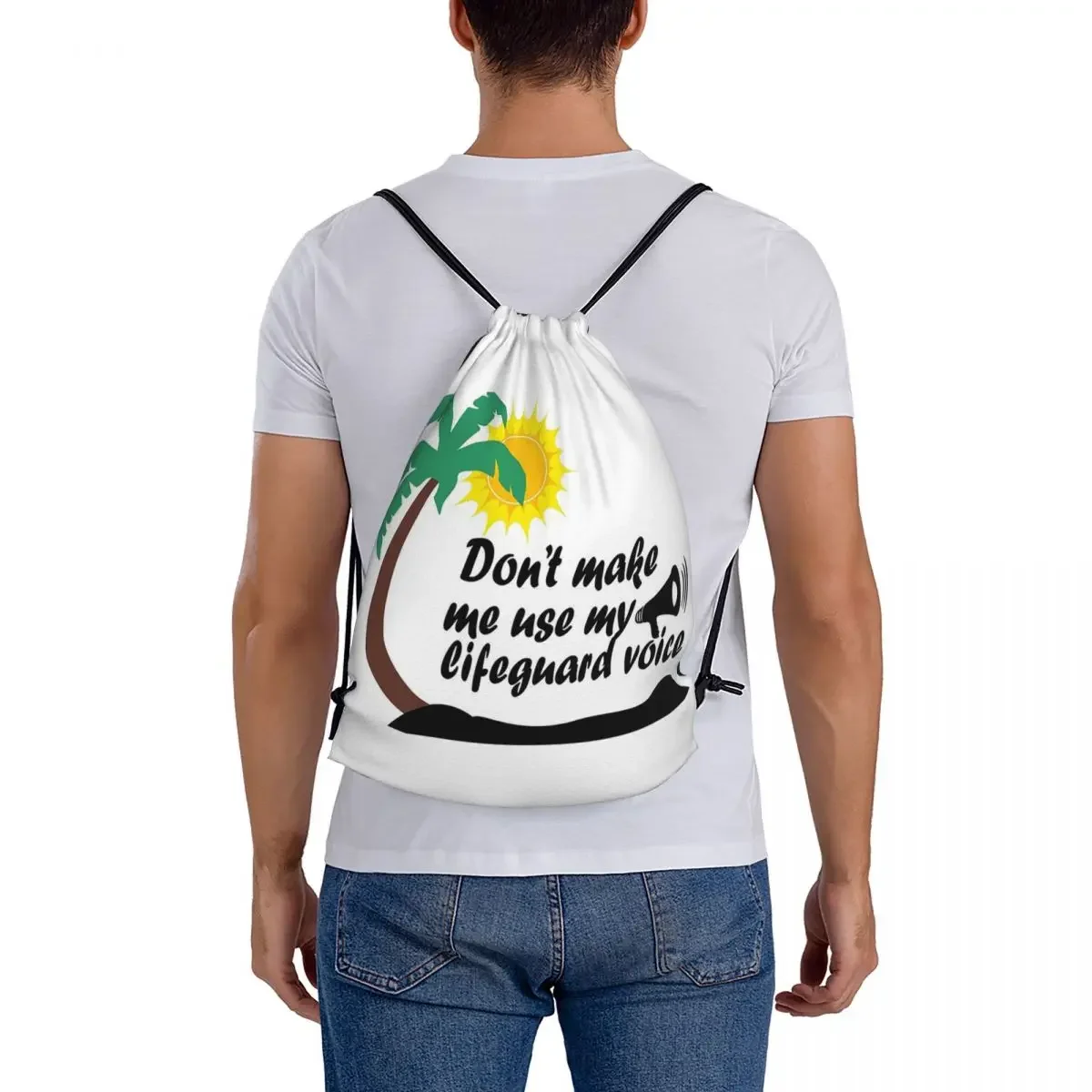 Fuuny Lifeguard Don't Make Me Use My Voice Рюкзаки Сумки на шнурке Пучок Карманная спортивная
