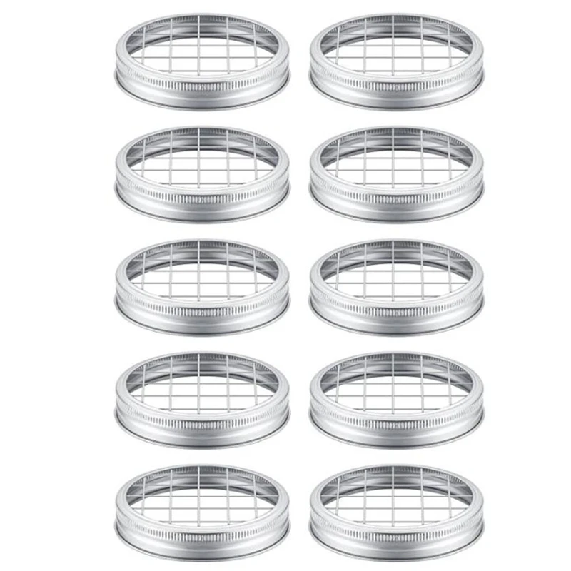 

10 Sets Mason Jar Frog Lid Insert Frog Lid Flower Insert Flower Organizer Frog Lid With Grids For Wide Mouth Mason Jar