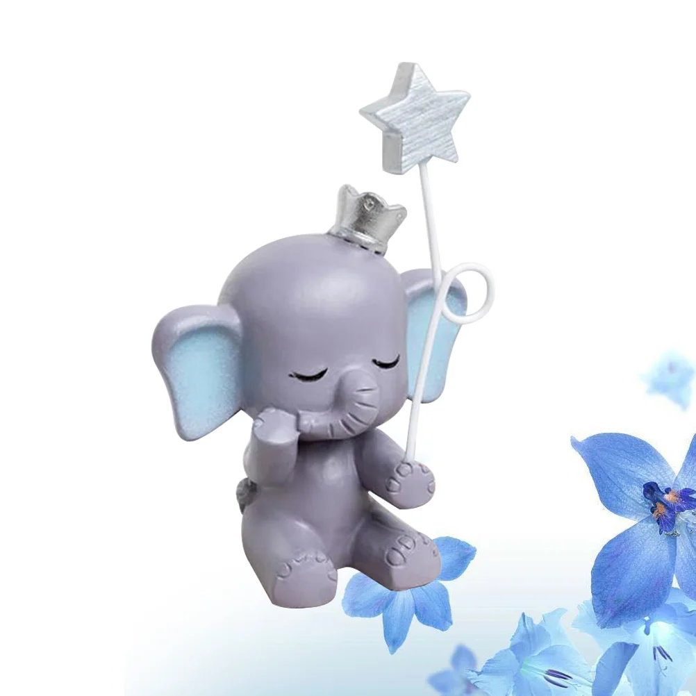 

House Decorations Home Elephant Cake Resin Craft Elephant Cartoon Resin Miniature Elephant Baby Shower