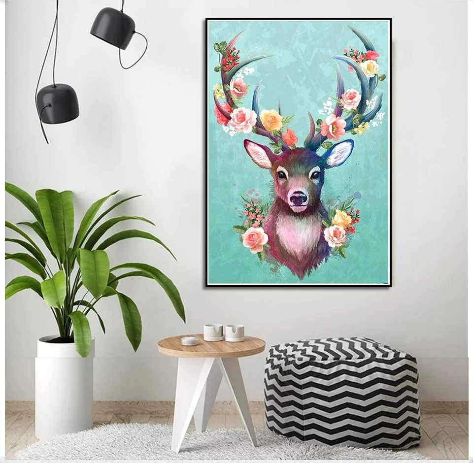 Алмазная 5D живопись сделай сам картина с цветами животными жирафом львом тигром