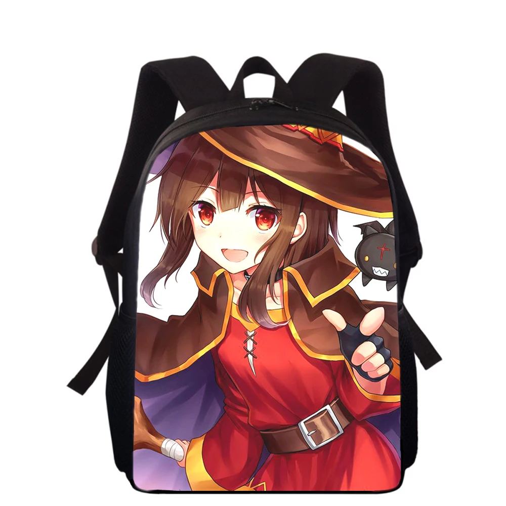 Konosuba Megumin cute Anime 15” 3D Print Kids Backpack Primary School Bags for Boys Girls Back Pack Students School Book Bags